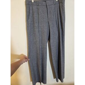 BANANA REPUBLIC Women's Size 10 Gray Polyester Blend Woven Wide Leg Flare Pants